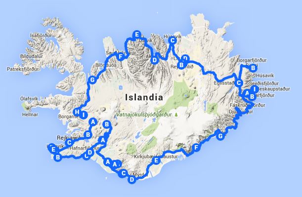 snipping mapa Islandii